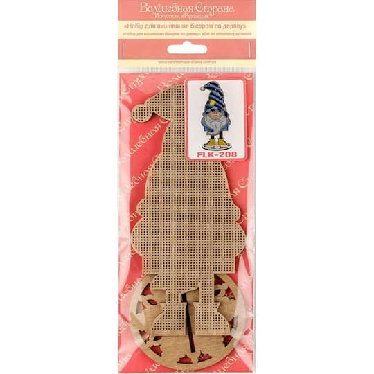 Wonderland Crafts Gnome Bead Embroidery on Wood Kit